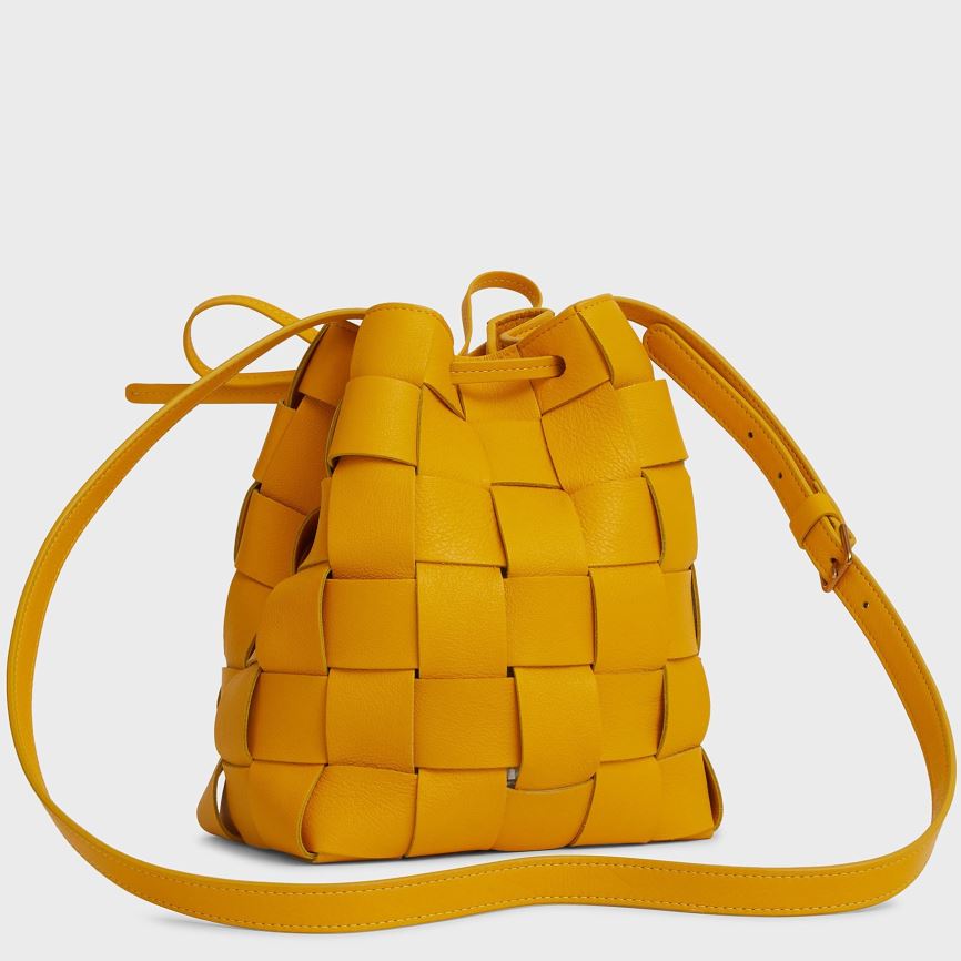 Women's Mansur Gavriel Upcycled Woven Mini Bucket Bags Gold | AU 2946DJ